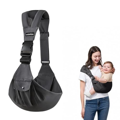 Baby Sling Carrier, Toddler Sling 4–36 Months (8–35 lbs), Grey