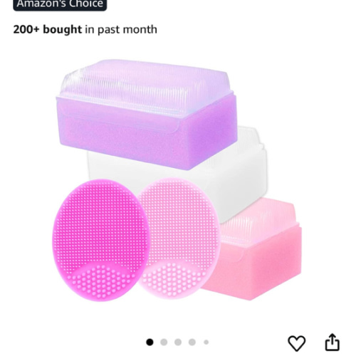 Cradle Cap Brush and Sponge Set for Baby - Bath Essentials for Newborns | Treatment Comb | Baby Bath Sponges (5-Pack Pink)