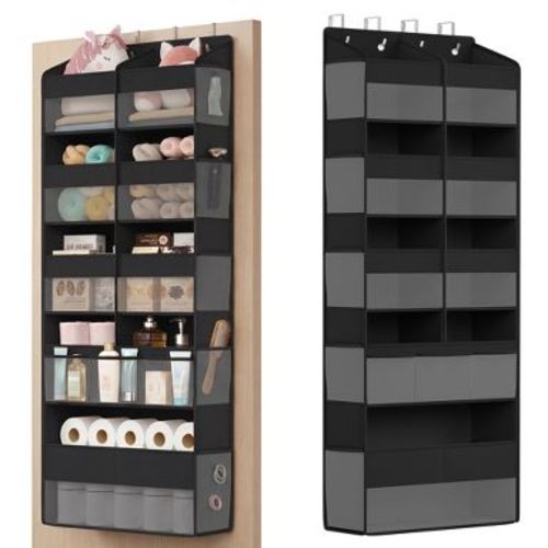 SONGMICS Over-the-Door Organizer, 9-Compartment, Foldable, Metal Hooks