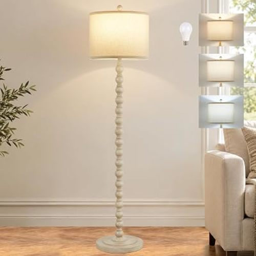 Farmhouse Floor Lamp for Living Room, 62" Tall Standing Lamp with Bulb