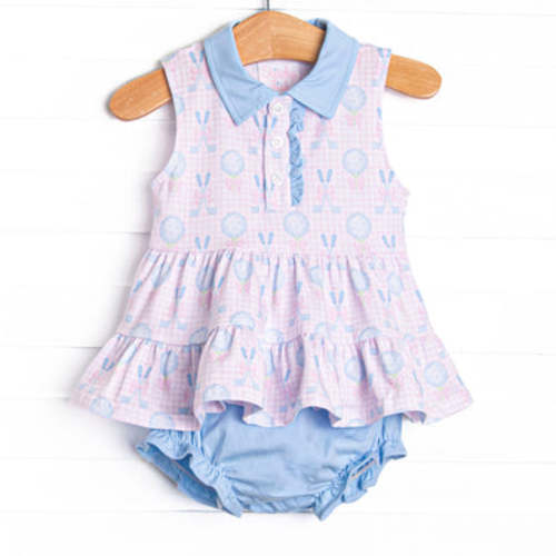 Golfing in Gingham Diaper Set, Pink – Stitchy Fish