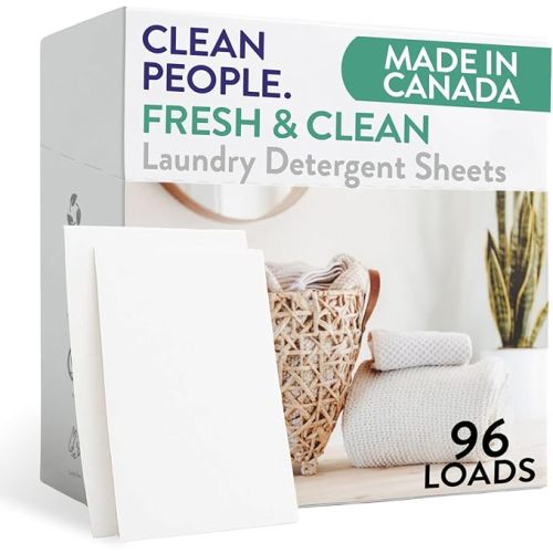 The Clean People Laundry Detergent Sheets - Laundry Soap - Ultra Concentrated, Recyclable Packaging, Stain Fighting - Fresh Scent, 96 Pack