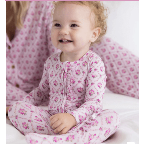 Caroline Ruffled Zippered Footie