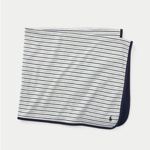 Ralph Lauren Striped Cotton Blanket - Grey