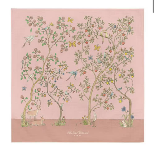 Atelier Choux Paris Baby Organic Cotton In Bloom Swaddle Blanket with Gift Box