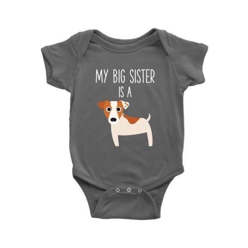 My Big Brother / Sister is a Jack Russell Terrier Baby Bodysuit, Funny Dog Lover Baby Clothes, Baby Boy, Baby Girl Clothes, Baby Shower Gift