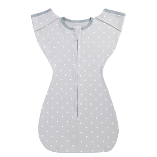 elaia Transitional Swaddle Arms Up Design with Half Sleeves and Mitten Cuffs, 100% Cotton Baby Swaddles with 2-Way Zipper