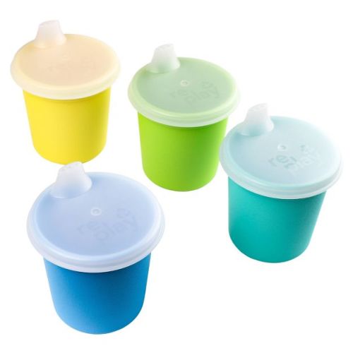 Re-Play 6oz Tiny Tumbler with Snap-on Training Lids - 4pk: BPA-Free, Break-Resistant, Spillproof