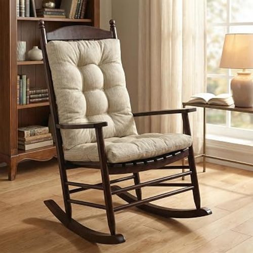 baibu Patented Dual-Layer Rocking Chair Cushion Set, 19.5 x 19.5 in, Beige