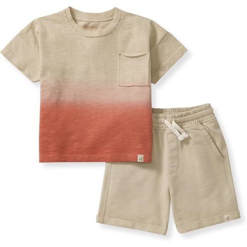 Burt's Bees Baby baby-boys Shirt and Pant Set, Long Sleeve Top & Bottom Outfit Bundle, 100% Organic Cotton