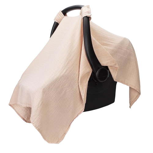 Comfy Cubs Baby Car Seat Cover - Soft, Breathable & Lightweight Large Car Seat Canopy, Blush
