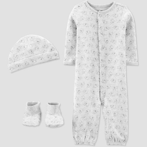 Baby Convertible Nightgown with Cap and Booties - Just One You® made by carter's Gray 3M