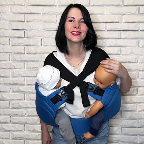 Ergonomic Twin Baby Hip Carrier: 100% Cotton, Supports 66 lbs