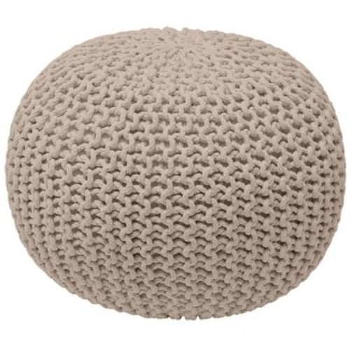 Hand Knitted Stuffed Classic Braid Round Cotton Pouf Ottoman Foot Rest Stool Seat