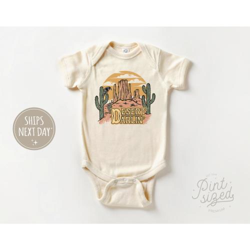 Desert Darlin Baby Onesie® - Cute Desert Bodysuit - Vintage Natural Baby Onesie®