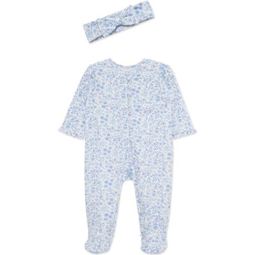 Floral Cotton Footie & Headband Set