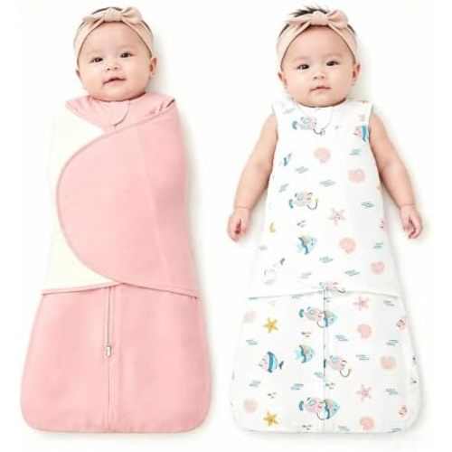 ZIGJOY Baby Swaddle Sleep Sack 0-12 Months, 1.0 TOG, 100% Cotton