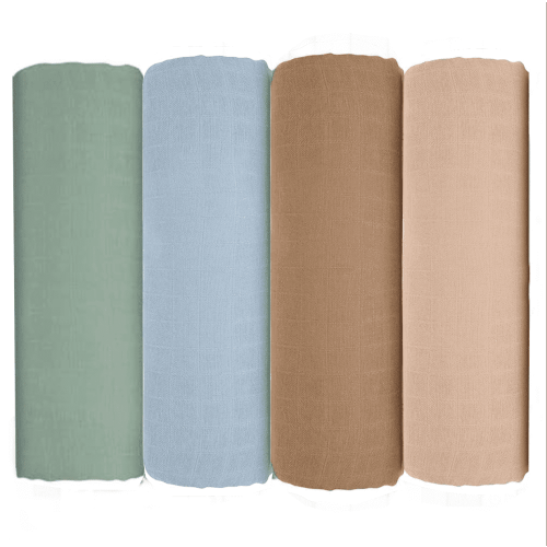 Yoofoss Baby Muslin Swaddle Blankets 4-Pack for Newborn Infant Girls Boys, Baby Blankets 47 X 47", Multicolor
