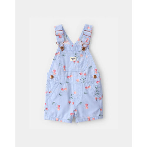 Baby Girl Cherry Canvas Shortall - Blue - OshKosh B'gosh | Carter's