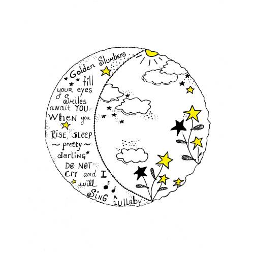 Golden Slumbers Nursery Print. Song lyrics. The Beatles music for the nursery.