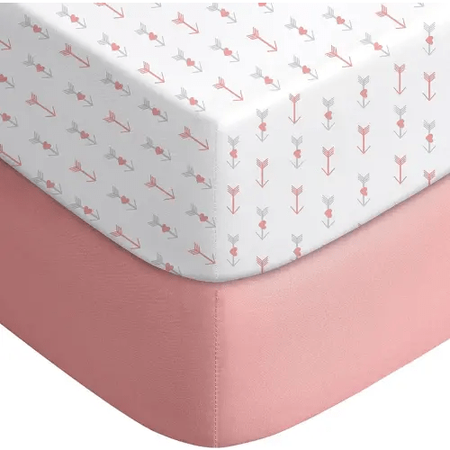 Yoofoss Baby Crib Sheets for Boys Girls, Fitted Crib Sheet 2 Pack for Standard Crib and Toddler Mattress, Super Soft Microfiber Baby Sheet 28x52x8in(Arrow)