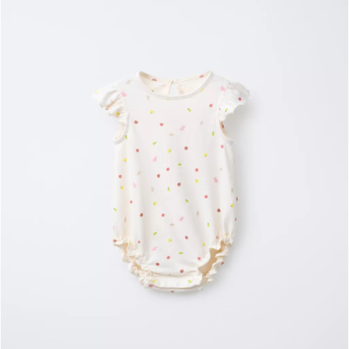FRUIT RUFFLE ROMPER - Ecru | ZARA United States