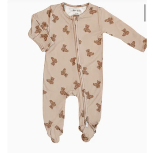 Footie Zippered One Piece in Teddy Tales – Dear Perli