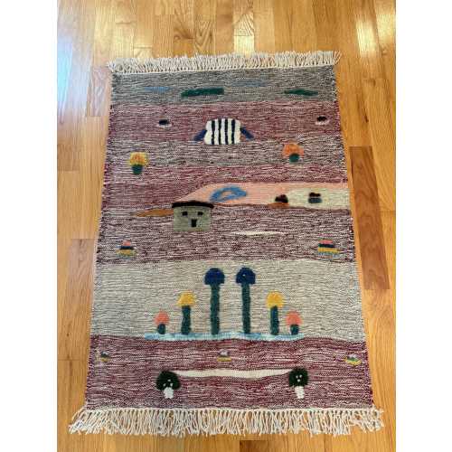 Handmade Organic Wool Rug for Kids Room – Natural & Eco Friendly Nursery Carpet