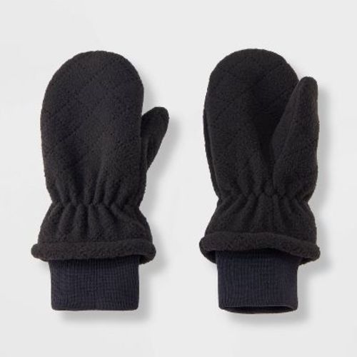 Toddler Quilted Fleece Mittens - Cat & Jack™ Black