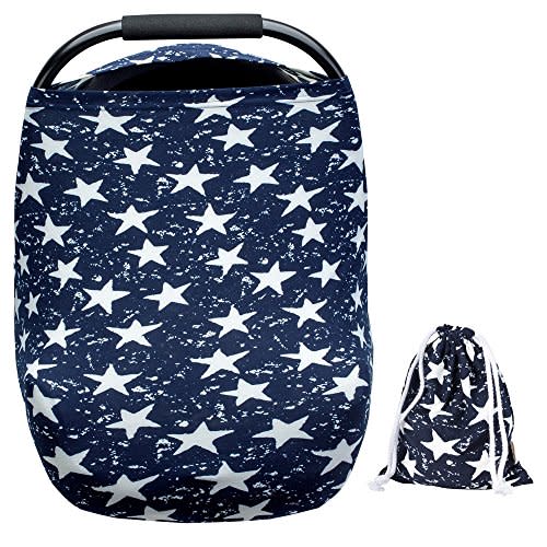 Baby Car Seat Covers for Baby Boys Girls Versatile Stretchy Babies Car Seat Cover Set Twinkle Stars Printing Infant Car Seat Canopy Nursing Covers Breast Feeding Covers