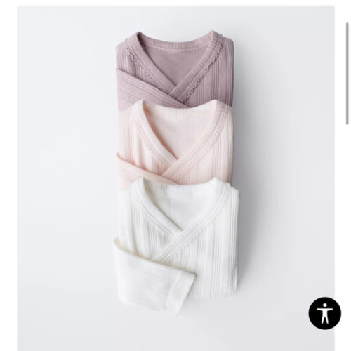 0-6 MONTHS/ THREE-PACK OF LONG SLEEVE BODYSUITS WITH KIMONO COLLAR - Pink | ZARA United States