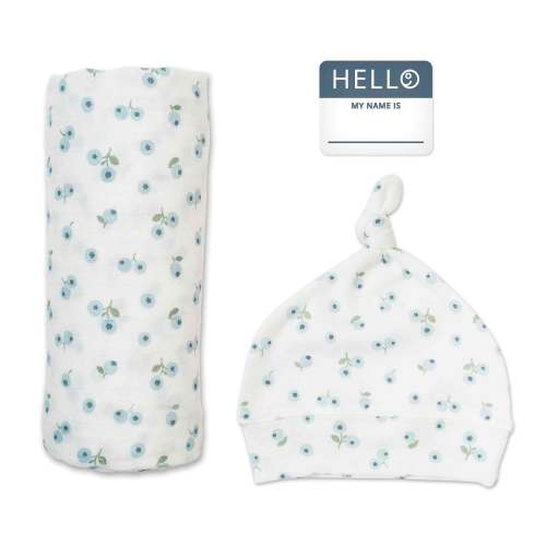 Couverture & Bonnet - Bleuets