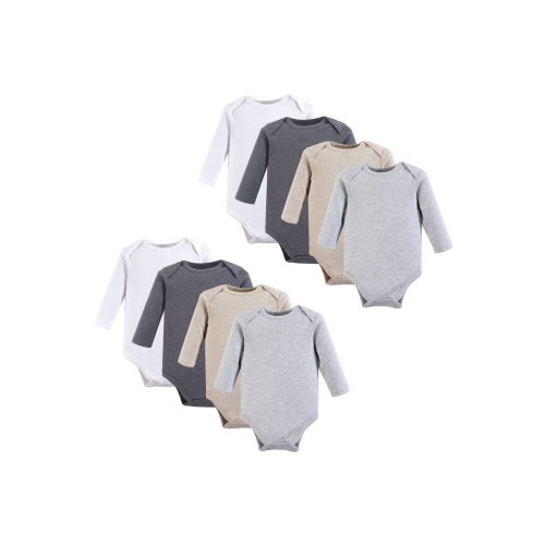 Cotton Long-Sleeve Bodysuits 8-Pack