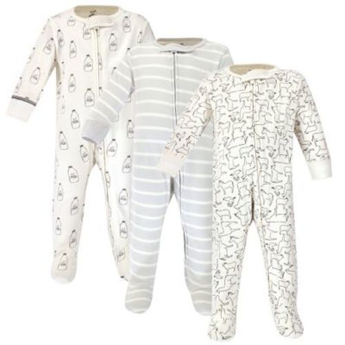 Touched by Nature Baby Organic Cotton Zipper Sleep and Play 3pk, 0-9 months