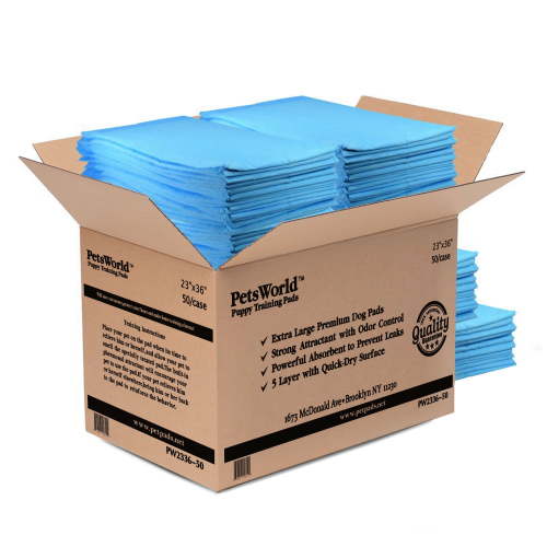 PetsWorld 23x36 Extremely Strong Puppy Training Pads, 50 Count