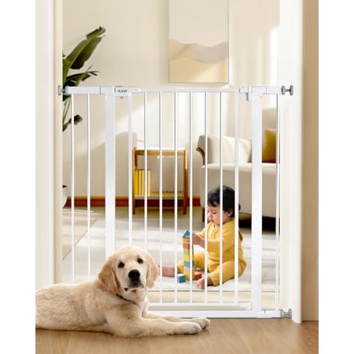 36" Extra Tall Baby Gate for Stairs, 29.5-40.5" Wide Dog Gate for Doorways, Walk Thru Auto Close Metal Pet Gate for The House, Stairs and Doorways, Child Gate Pressure Mounted Dog Gate Indoor