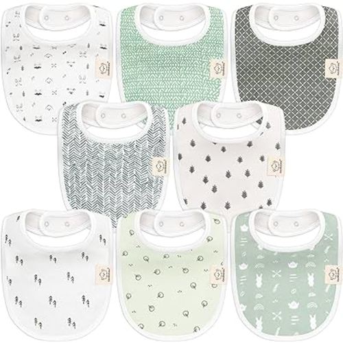 8-Pack Organic Baby Bibs for Girls & Boys - Teething Baby Bib, Baby Boy Bibs, Baby Girl Bibs, Newborn Bibs, Baby Drool Bibs for Infant, Toddler, Bibs for Baby Boy, Bibs for Baby Girl (Nordic)