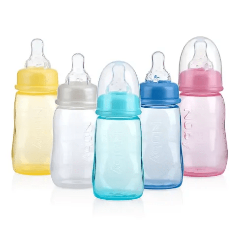 Nuby Standard Neck Tinted Feeding Nurser, 1 Count (Pack of 1), Colors May Vary