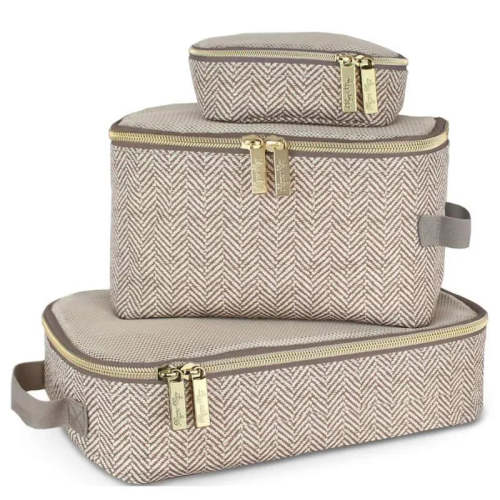 Itzy Ritzy - 3Pk Packing Cubes, Taupe