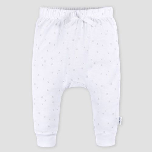 Gerber Baby 3pk Jogger Pants - White 0-3M: Cotton Knit, Elastic Waist, Tapered Leg, Midweight Fabric