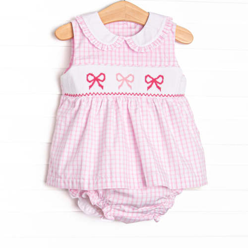 Beautiful Bows Smocked Diaper Set, Pink – Stitchy Fish