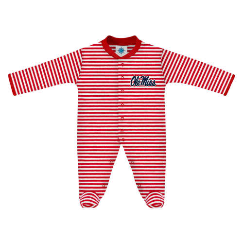 Ole Miss Rebels Striped Footed Romper | College Baby