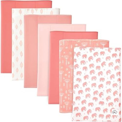 Baby Burp Cloths for Boys and Girls - 7 Pack Large 100% Organic Cotton - Double Layered Extra Absorbent Burp Rags, Pink