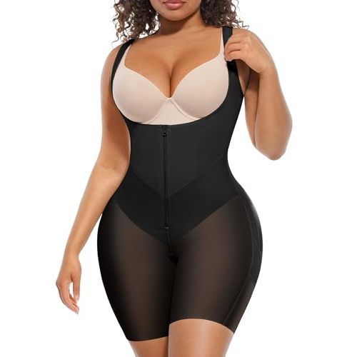 FeelinGirl Fajas Colombianas Moldeadoras Butt Lifting Shapewear Tummy Control Postpartum Faja Body Shaper with Zipper Crotch