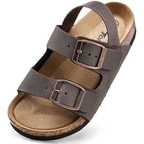 Torotto Toddler Boys Girls Cork Footbed Sandals with Arch Support & Adjustable Straps for Indoor & Outdoor
