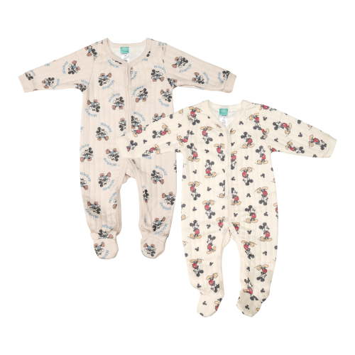 Disney Clothes Baby Boys 2-Pack Quilted Footed Coveralls - Mickey Mouse, Winnie the Pooh and Dumbo (0/3M-6/9M)