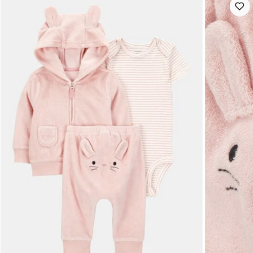 Baby 3-Piece Bunny Little Cardigan Set - Pink | Carter's