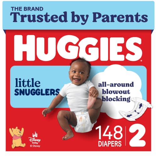 Huggies Little Snugglers Diapers Size 1, 168 Count | Blowout Protection, Leakproof Protection, Luxury Softness, FastAbsorb System, Hypoallergenic, Fragrance Free