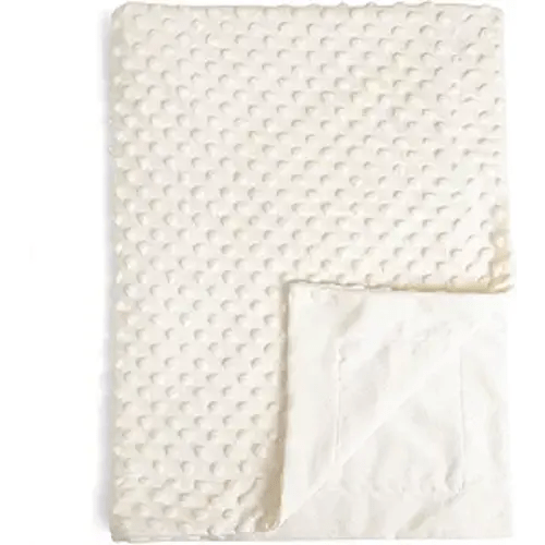 david's kids Micro Fleece Minky Baby Blanket for Girls with Double Layer and Soothing Raised Dots, Breathable and Soft Lightweight Receiving Blanket for Newborns 30x40 Inches, Cream