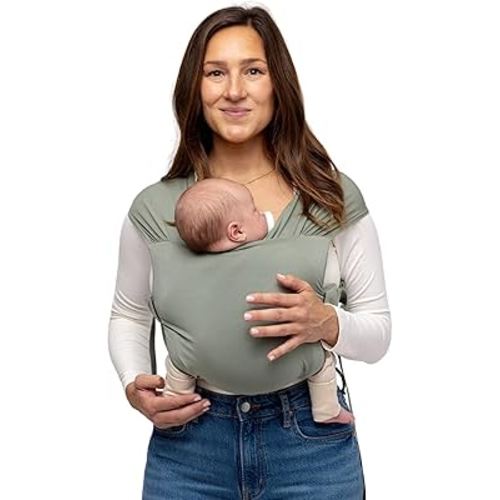 WildBird - Aerial Buckle Wrap - 0-6 Months - Standard (XS-XL) Acadian - Newborn Baby Carrier - Front Carry - Soft Fabric, Straps, Head Support, Padded Waist Belt - Baby Essentials - New Mom Gifts